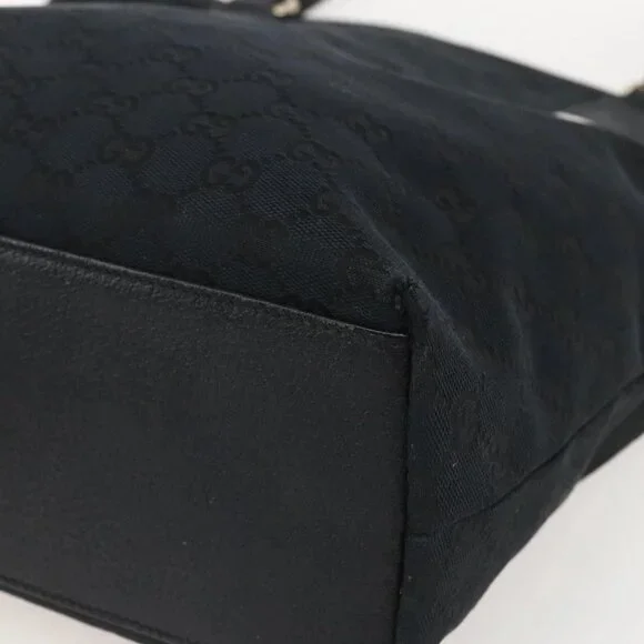 GUCCI GG Canvas Tote Bag Black Gold - Picture 4 of 16